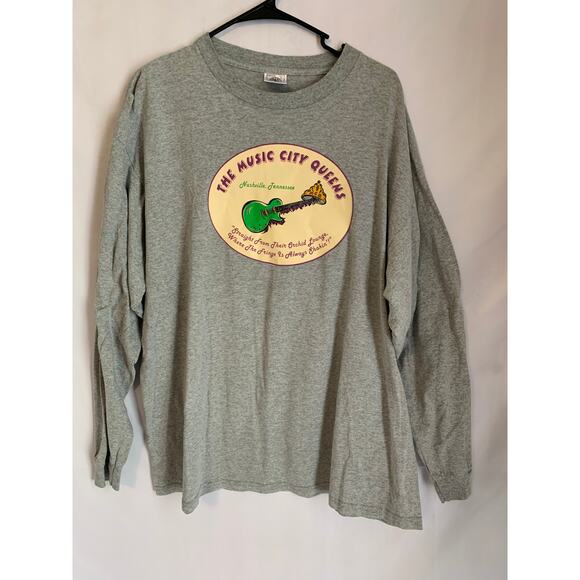 The Music City Queens Vintage Long Sleeve Adult XL Gray Shirt - Picture 1 of 5